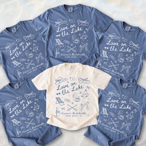 Maglietta personalizzata &quot;Love On The Lake Bachelorette&quot;, maglietta Comfort Colors &quot;Lake Bachelor Party&quot;, maglietta &quot;Lake Bride Mountain Camping Bachelor&quot;