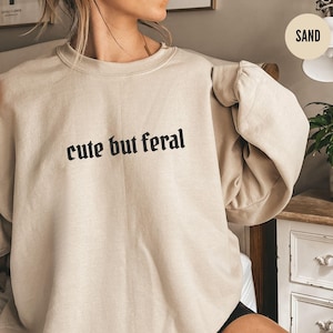Embroidered Feral Shirt for Raccoon Lovers, Feral Girl Sweatshirt,In my Feral Era Gift,Cute But Feral Crewneck, Unhinged Sweater for Aunt