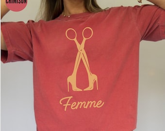Femme Lesbian Pride Shirt, Butch Bait Retro WLW Tshirt, Subtle Sapphic Tee, Vintage Queer Fashion, Bisexual Gay Love Pride Month Merch