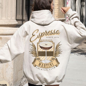Espresso Martini Social Club Sweatshirt, Signature Cocktail Trendy Hoodie, Coffee Lovers Gift, Alcohol Crewneck, Tini Time Girlfriend Gift