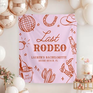 Custom Bachelorette Party Decor, Last Rodeo Bachelorette Party Banner, Cowgirl Bridal Shower Sign, Country Bach Photo Backdrop Banner