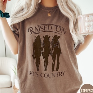 Comfort Colors® Raised on 90s Country Shirt, Retro 90&#39;s Country Shirt,Nashville Shirt,Country Music Lover Concert Tee, Western Aesthetic