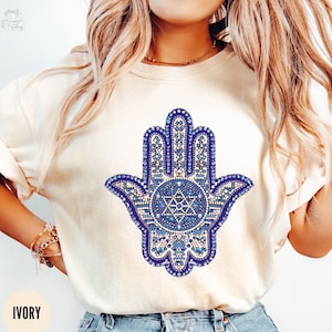 Hamsa Magen David Shirt, Jewish Girl Gift, Spiritual Tshirt, Star Of David Tee, Support Isreal, Stand With Israel, Jewish Pride T-Shirt