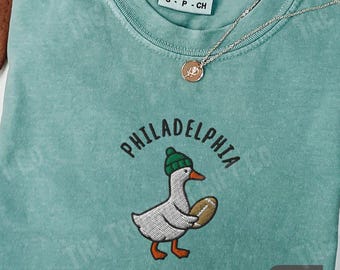 Embroidered Silly Goose Philadelphia Football Shirt, Comfort Colors Football Game Day Mom T Shirt, Fall Football, Philadelphia Football