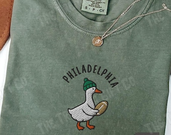 Embroidered Silly Goose Philadelphia Football Shirt, Comfort Colors Football Game Day Mom T Shirt, Fall Football Tee, Football Fan Gift