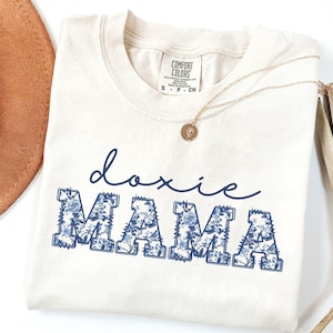 Dackel Mama Shirt, Floral Doxie Mama Rundhalsausschnitt, Comfort Colors® Dackel-Liebhaber Hund Mutter Tag T-Shirt, Toile lustiges Dackel Hunde-T-Shirt