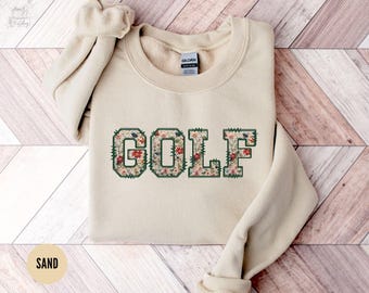 Golf-Sweatshirt, Golf-Sweatshirt, Golf-Liebhaber-Geschenk, Golf-Crewneck, Golf-Geschenke für Frauen, niedliche Golfer-Kleidung, Golf-Trainer-Geschenke