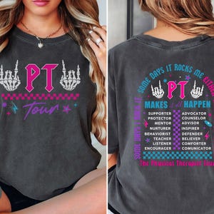 Comfort Colors® Physiotherapie-Shirt, Tourdaten Physiotherapeut, Pt Geschenk, Pt Shirt, Geschenk Pt Therapeuten, pädiatrische Physiotherapie