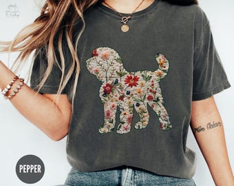 Maglietta Comfort Colors Floral Doodle, maglietta Goldendoodle Mom, regalo per mamma di cani Wildflower Golden Doodle, regalo per amanti del Labradoodle, maglietta per proprietari di cani