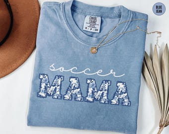 Camiseta Comfort Colors® Soccer Mama, Camiseta Toile Soccer Mom, Camiseta Floral Soccer Mama, Camiseta Soccer Mom para o Dia do Jogo, Presente para o Dia das Mães Esportistas