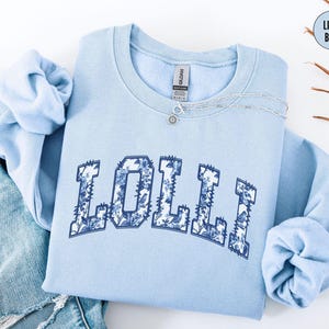 Floral Lolli Grandma Sweatshirt, Toile De Jouy Lolli Crewneck, Lolli Sweater, Christmas Lolli Gifts, Mothers Day Gift for Lolli Grandma