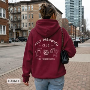 Just Married Cat Wedding Sweatshirt Newlywed Couple Matching Hoodie Mr And Mrs Just Meowied Sweater Newleywed Gift For Bride Groom