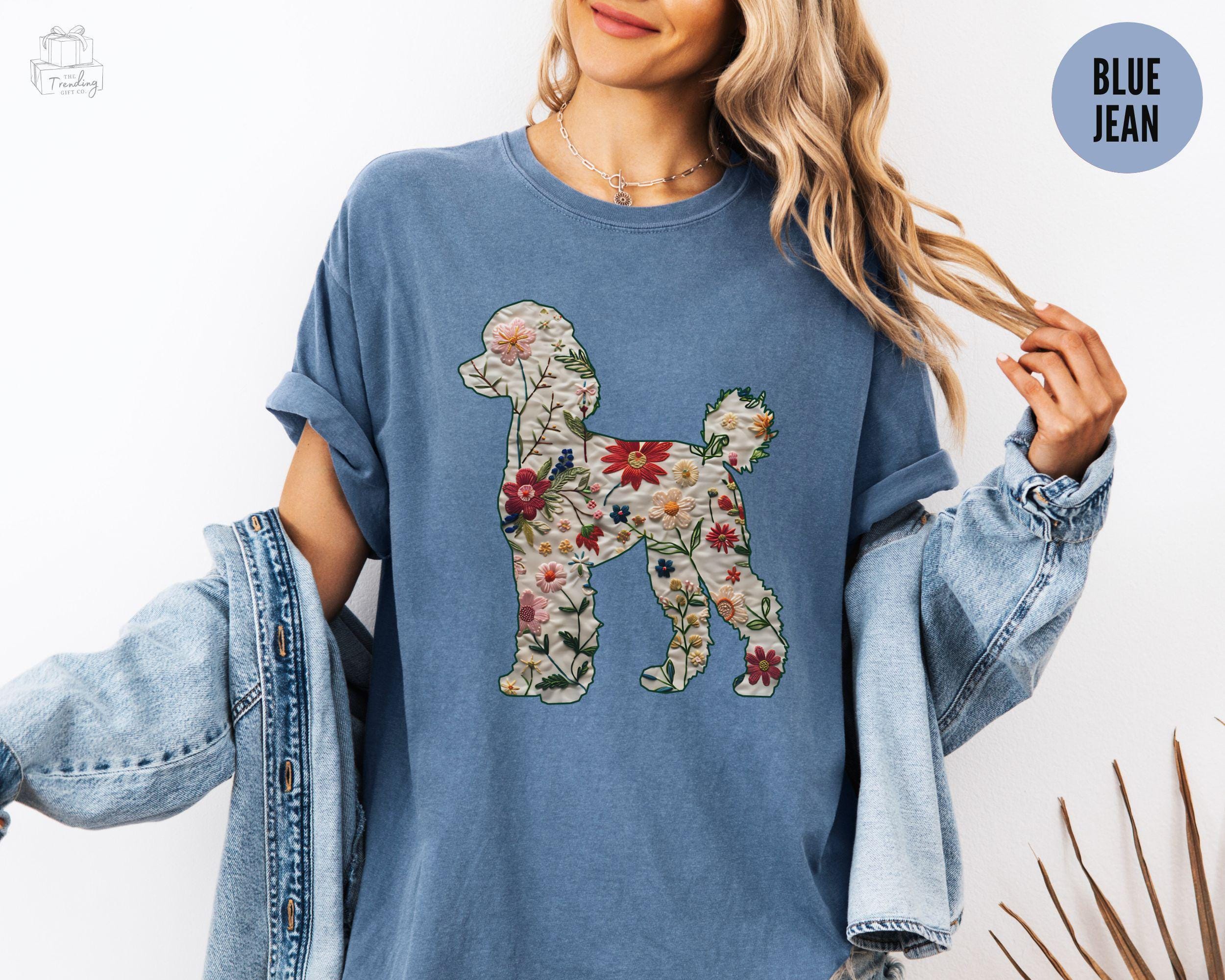 Comfort Colors Poodle Shirt, Floral Standard Poodle Tee, Dog Mama
