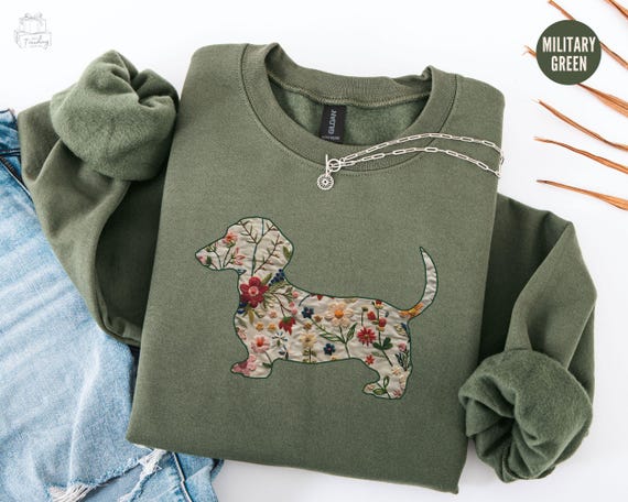 Floral Dachshund Sweatshirt, Doxie Mama Crewneck, Dachshund Lover Dog Mothers Day Sweater, Funny Pet Owner Gift, New Wiener Dog Shirt