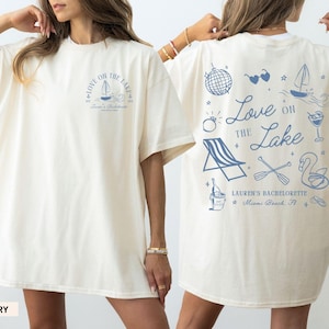 Maglietta personalizzata &quot;Love On The Lake Bachelorette&quot;, maglietta Comfort Colors &quot;Lake Bachelor Party&quot;, maglietta &quot;Lake Bride Mountain Camping Bachelor&quot;