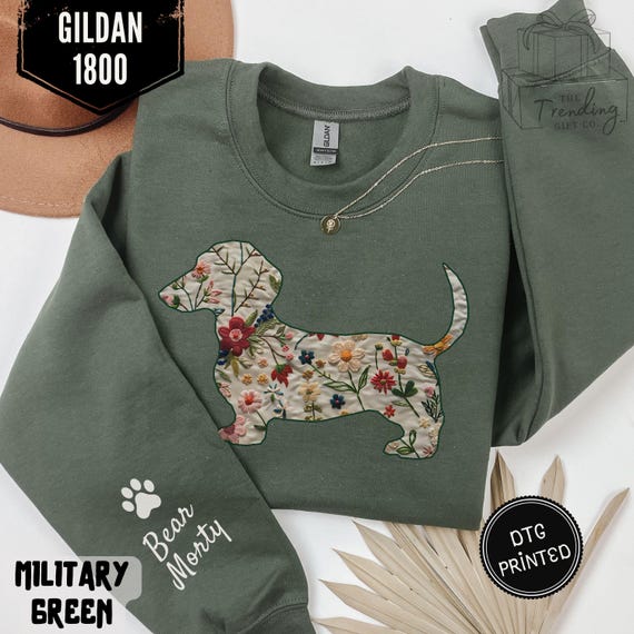 カスタムダックスフンドスウェットシャツ、パーソナライズされた