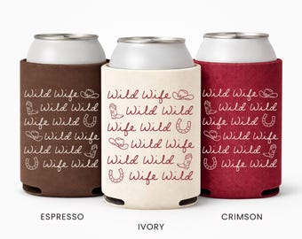 Enfriador de latas para despedida de soltera "Wild Wild Wife", recuerdo para despedida de soltera "Wild Wild Wifey", funda para bebidas "Last Rodeo Bach", regalo para despedida de soltera estilo country western