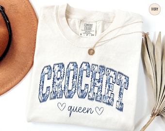 Crochet Shirt, Comfort Colors® Gift for Crochet Lover, Floral Crocheting Tshirt, Gift for Grandma, Crochet Gift for Mom, Cute Crochet Tee