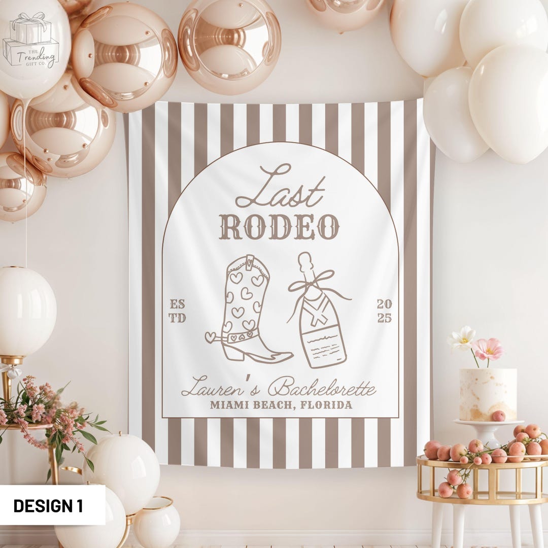Last Rodeo Banner Custom Western Bachelorette Party Decor Cowgirl ...