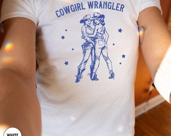 Lesbian Babytee Aesthetic,Gay Cowgirl Baby T, Gay Graphic Tee, Western Subtle Lesbian Gift, Sapphic Queer Fashion,WLW Femme Subtle Pride