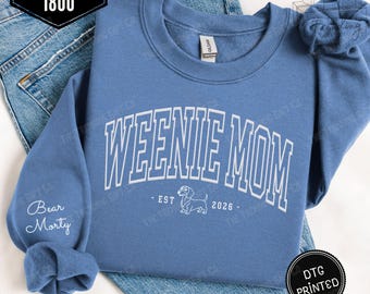 Personalisierter Dackel-Pullover mit Hundenamen auf dem Ärmel – das perfekte Geschenk für Dackel-Mamas!
