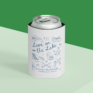 Love On the Lake Can Cooler Lake Bachelorette Can Coolers, Custom Bachelorette Can Coolers, Love on the Lake Party Favors