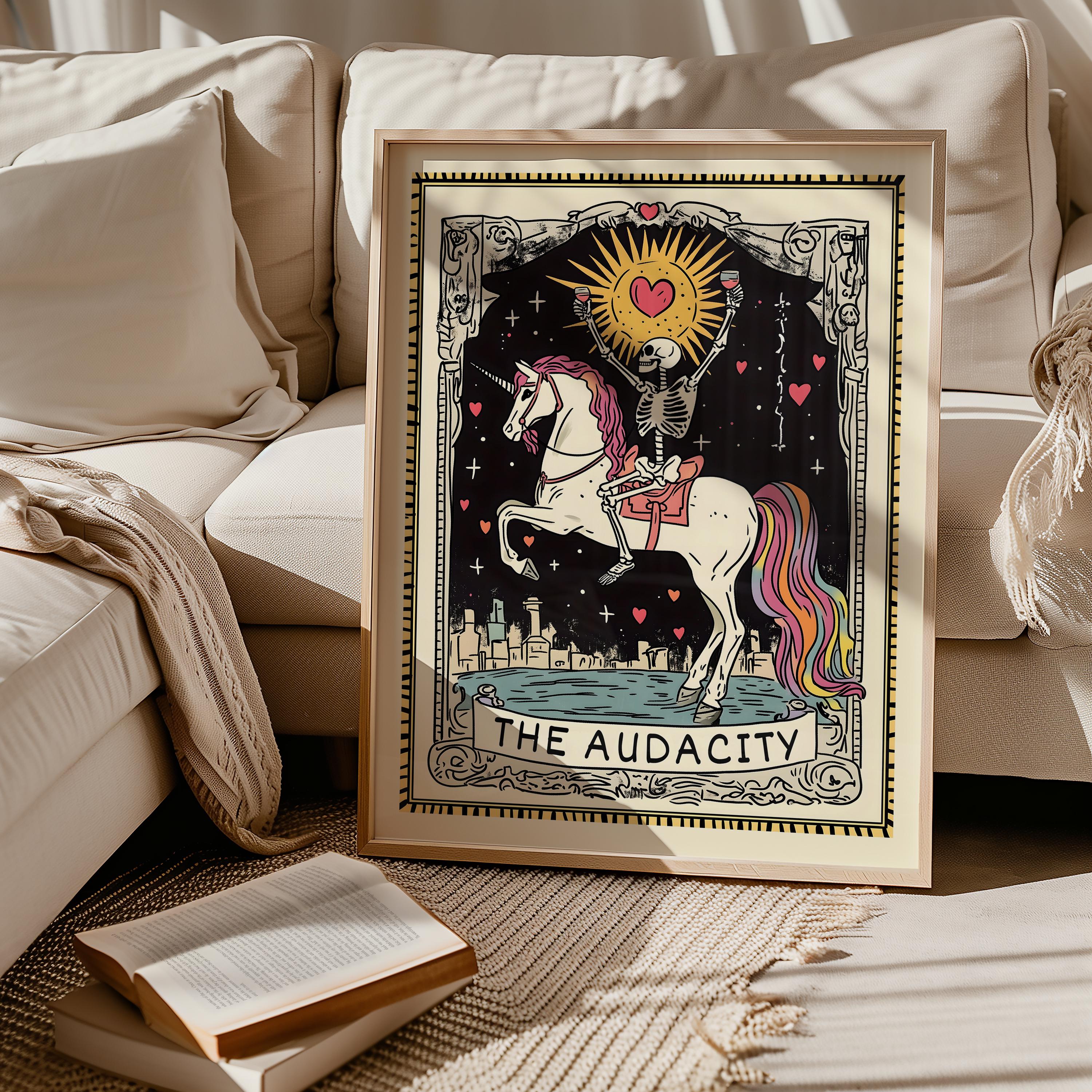 The Audacity Tarot Print, Skeleton Lovers Feminist Poster