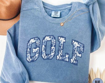Comfort Colors® Golf Sweatshirt, Golfing Lover Gift, Golfing Crewneck, Coquette Golf Gifts for Women, Cute Golfer Apparel, Golf Coach Gift