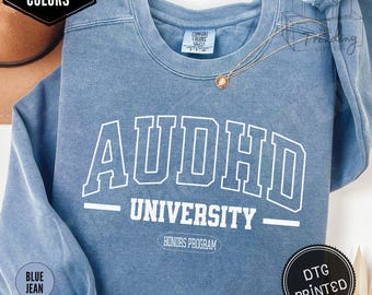 Comfort Colors AUDHD-shirt, neurodivergente sweater, Autisme Awareness ADHD-shirt, inclusief shirt, neurotypisch cadeau, AUDHD-trui met ronde hals