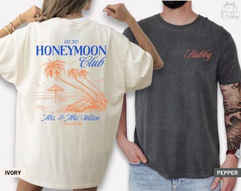 Custom Honeymoon Mr and Mrs Shirts, Personalized Just Married T-Shirt, Couples Matching Comfort Colors® Shirt, His and Hers Newlywed Gift