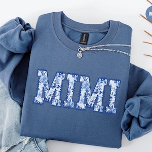 Sudadera Mimi de Toile de Jouy, sudadera Mimi floral, regalo para el Día de la Madre para abuelas, el mejor suéter Mimi, regalo de Navidad para abuelas coquetas