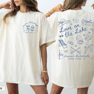 Maglietta &quot;Love On The Lake Bachelorette&quot;, maglietta personalizzata Comfort Colors Lake Bachelor Party, maglietta personalizzata Lake Bride Mountain Camping Bachelor