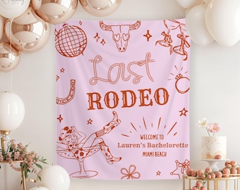 Last Rodeo Bachelorette Decorations, Cowgirl Bachelorette Banner, Nashville Bach Party Backdrop, Western Welcome Sign, Rodeo Bridal Shower