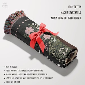 Custom Mom Blanket Gift, Christmas Present  From Kids, Mama BearWoven Throw, Custom Message Woodland Tapestry, Personalized Picnic Blanket