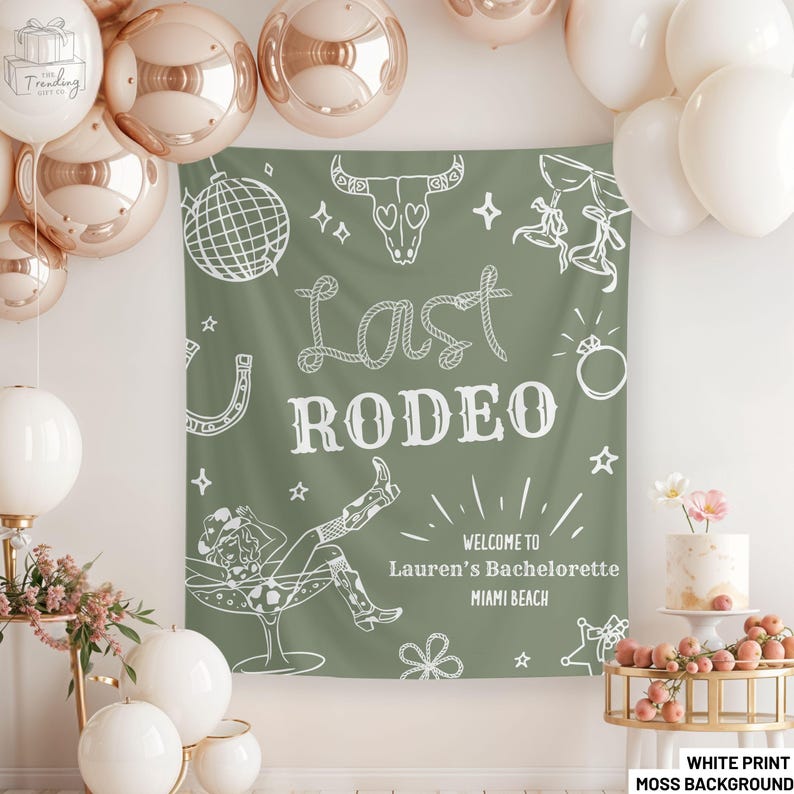 Last Rodeo Bachelorette Decorations, Cowgirl Bachelorette Banner ...
