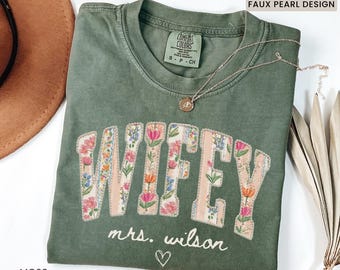 Comfort Colors Wifey Shirt, Future Mrs. New Bride Custom T-Shirt, Floral Fiancee Tee, Bridal Shower Gift, Getting Ready Outfit