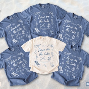 Maglietta &quot;Love On The Lake Bachelorette&quot;, maglietta personalizzata Comfort Colors Lake Bachelor Party, maglietta personalizzata Lake Bride Mountain Camping Bachelor