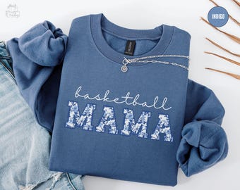 Toile Basketball Mom Sweatshirt, Basketball Mama Sweater, Floral Mothers Day Gift for Sports Mom, Game Day Outift, Basketball Mom Gift