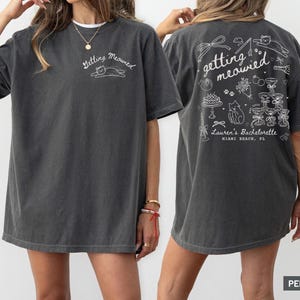 Cat Bachelorette Shirt, Custom Getting Meowied Personalized Funny Cat Themed Bach Party Favors, Here to Purrty Coquette Bow Bridesmaid Gifts