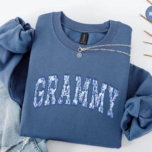 Sudadera Toile Du Jouy Grammy, camiseta floral Grammy, regalo para abuela, suéter para abuela para el Día de la Madre, cuello redondo para abuela, camiseta para abuela primeriza