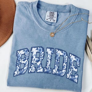 Comfort Colors®Bride Shirt,Toile De Jouy Bachelorette Party Tee Engagement Gift,Getting Ready Bridal Outfit,Bestie Sister Bridal Shower Gift