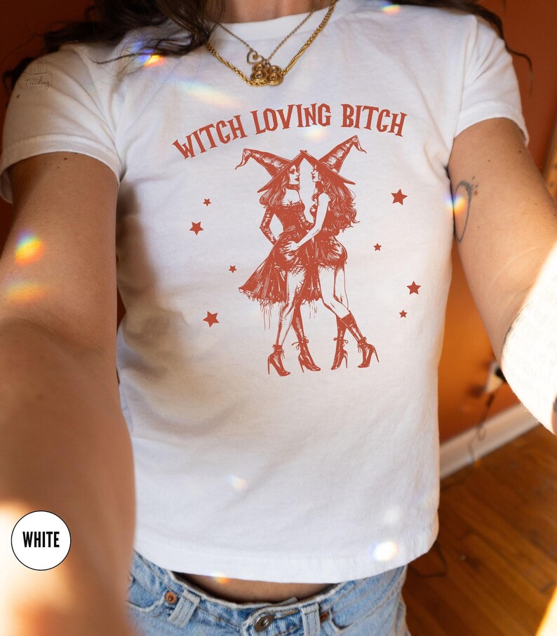 Subtle Lesbian Baby Tee,Witchy Feminist Tee,Sapphic Shirt,WLW Gift Ideas,Femme Lesbian Pride, Queer Halloween,Butch Bait, 1692 Salem Witch