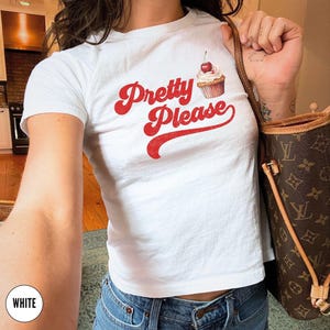 Retro Cute Babytee, Cherries Baby Tee, Groovy Text, Cherry BabyT Aesthetic, Slogan Y2k Graphic Shirt, Downtown Girl Gift, Pinterestaesthetic