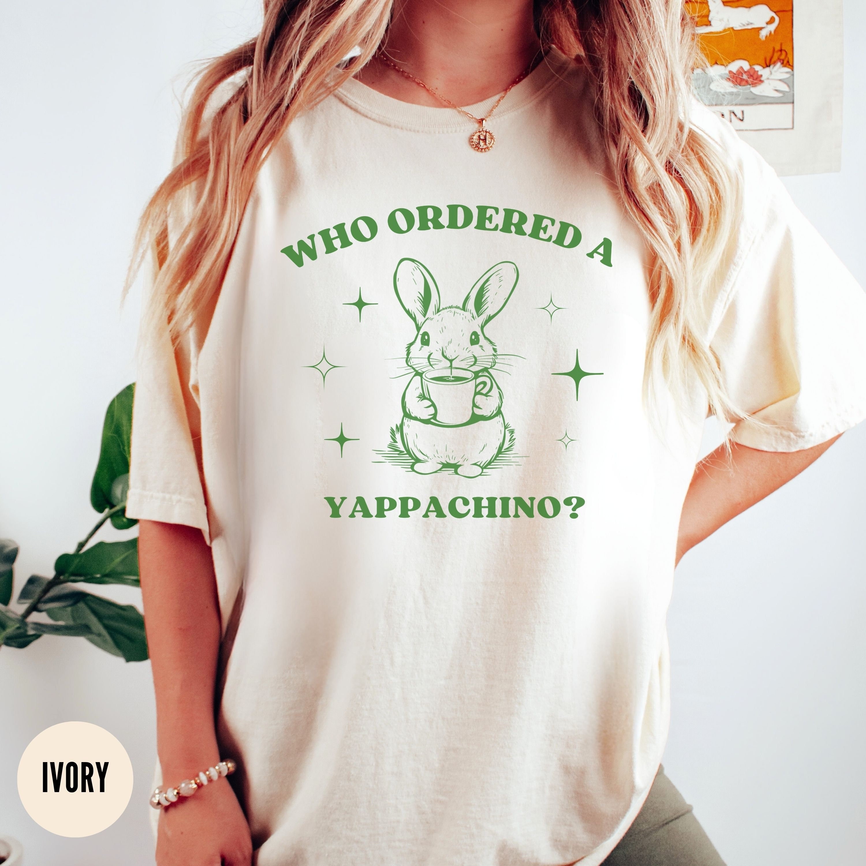 Yappachino Yap Vintage Bunny Gift Coffee Person Funny Y2k Slogan