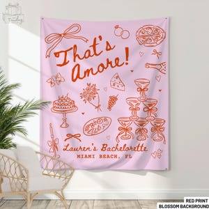 Thats Amore Bridal Shower Decor, Personalized Italian Themed Bachelorette Party Banner, Custom Pizza WineTapestry, Bridal Shower Photo Sign