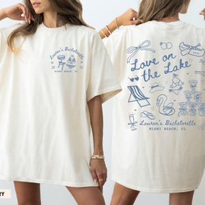Maglietta personalizzata &quot;Love On The Lake Bachelorette&quot;, maglietta Comfort Colors &quot;Lake Bachelor Party&quot;, maglietta &quot;Lake Bride Mountain Camping Bachelor&quot;