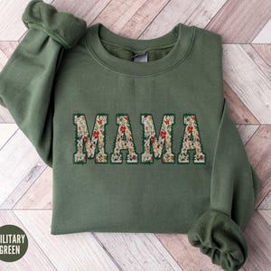 Floral Mama Sweatshirt and Hoodie, Cute Mom Sweater, Mother&#39;s Day Gift, Mommy Shirt, Bonus Mother Crewneck, New Mom Pregnancy Announcement