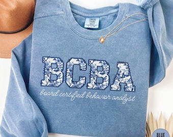 Comfort Colors® Behavior Analyst Sweatshirt Toile De Jouy BCBA Shirt, Board Certified Behavior Analyst Crewneck,Therapist Graduation Gift