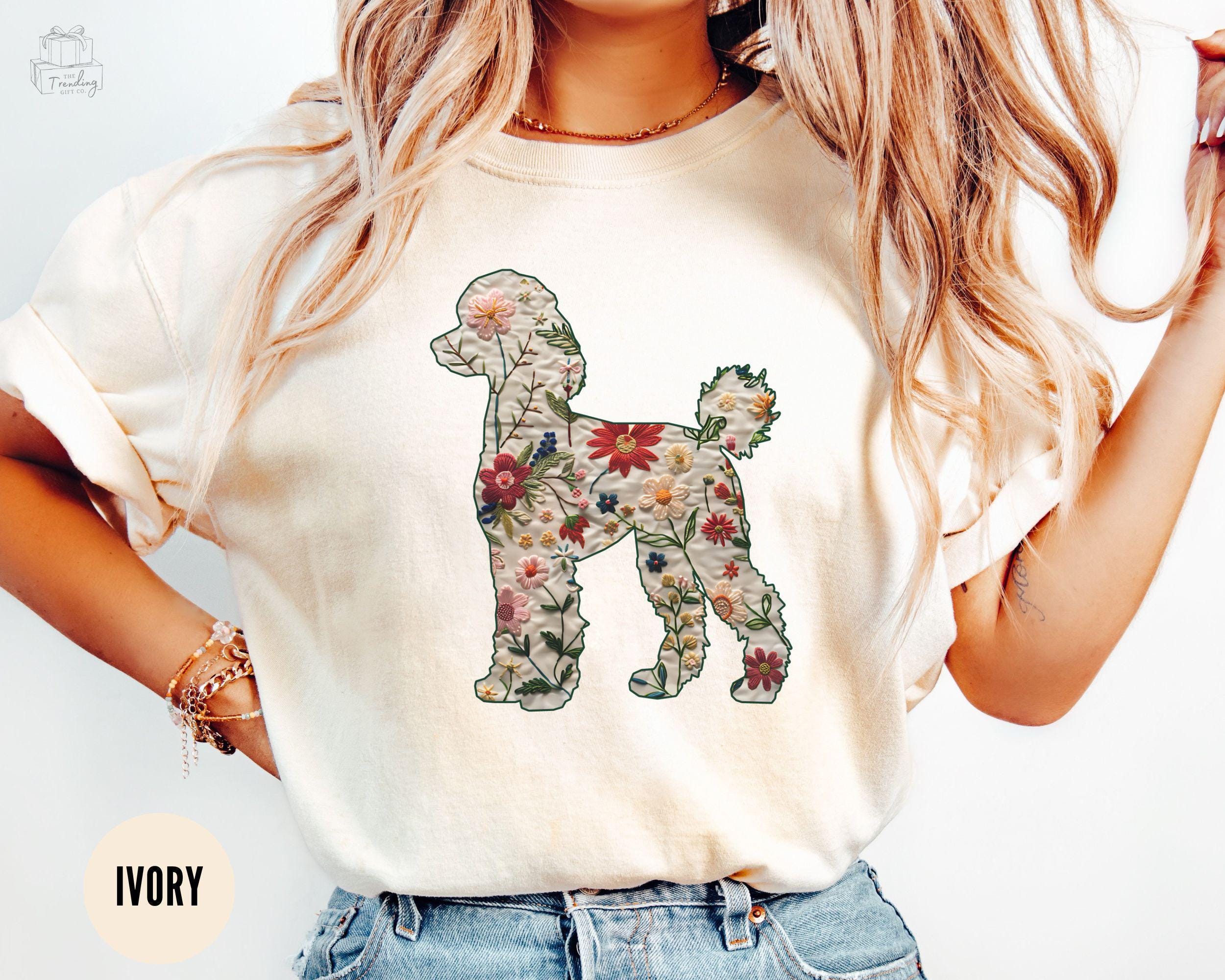 Comfort Colors Poodle Shirt, Floral Standard Poodle Tee, Dog Mama