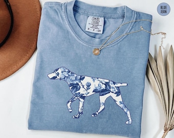 Comfort Colors® Deutsch Kurzhaariges Pointer Shirt, Toile De Jouy Pointer Tee, Deutsche Pointer Mama TShirt, Florales Kurzhaariges Pointer Mama Geschenk